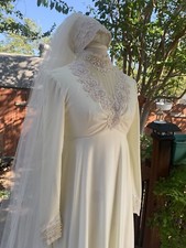House Of Bianchi Vintage 1960  s Wedding Dress And Rare Matching Veil With Damage