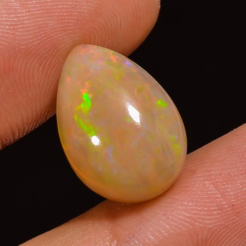 Opale D'Éthiopie Naturelle 1,48 Carats - Cabochon Poire Multicolore
