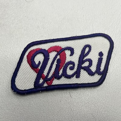 Vintage NAME VICKI Fancy Ladies Heart Patch T106