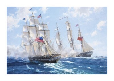 Steven Dews ''''Java v Constitution, 1812'' Ltd Edition Leinwand LETZTER DRUCK Nr. 50/50