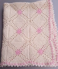 copertina di lana, panna rosa,fatta a mano,Neonata, bimba carrozzina , ovetto