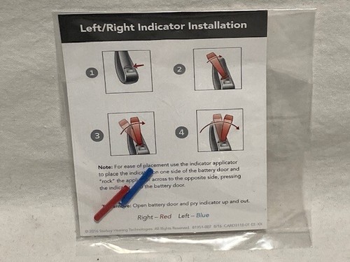 Paquete de 100 Kit de Indicadores Starkey E 312 Rojo y Azul 52245-009 NUEVO ENVÍO RÁPIDO GRATUITO - Imagen 3 de 3