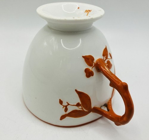 Bodley Aesthetic Movement Orange Branch Handle Duo, Cup & Saucer - circa 1871 - Picture 2 of 18