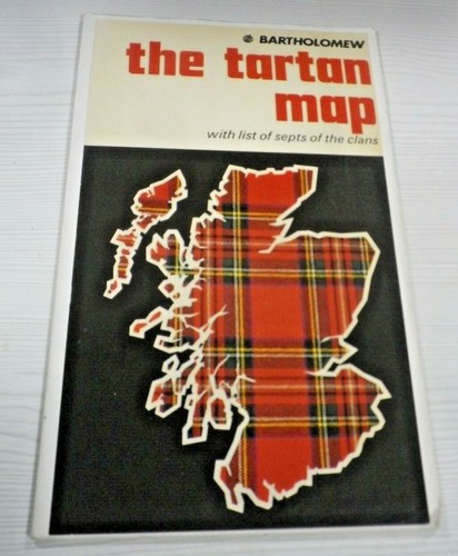 Bartholomew Vintage Tartan Map with Lists of Septs of the Clans