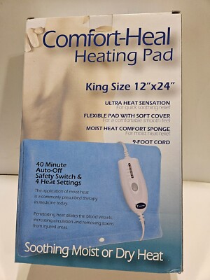 ELECTRIC EXTRA LARGE King Size Heating Pad 12 x 24'' Moist & Dry Heat 4 Setting 