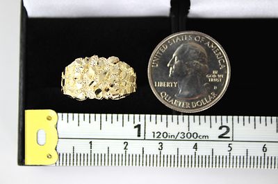 10 Karat Gold echter Nugget Ring Größen 6-13