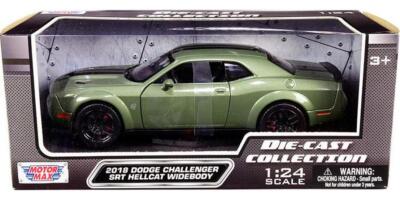 2018 Dodge Challenger SRT Hellcat Widebody Green Metallic with Black Stripes Car