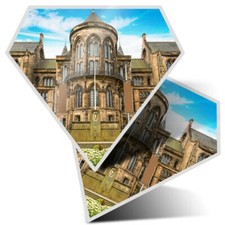 2 x Diamond Stickers 7.5 cm - Glasgow University Scotland Building  #16057