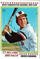 Brooks Robinson auto autographed signed Orioles 1978 Topps Record Breaker card
