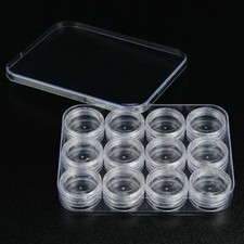 12pcs Mini Plastic Jewelry Beads Container Case Round Small Items Storage Box