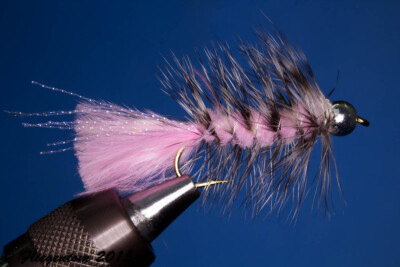 Fliegentom Streamer 3 Stück Wooley Bugger mit Kopfperle pink