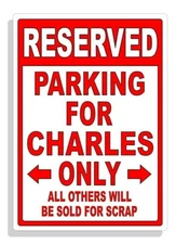 Personalized Parking Sign Wall Decal Metal Sign No Parking Customized Charles
