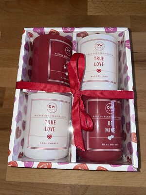 DW Home 4-3.8oz Candle Gift Box- True Love/Be Mine- Valentines Day