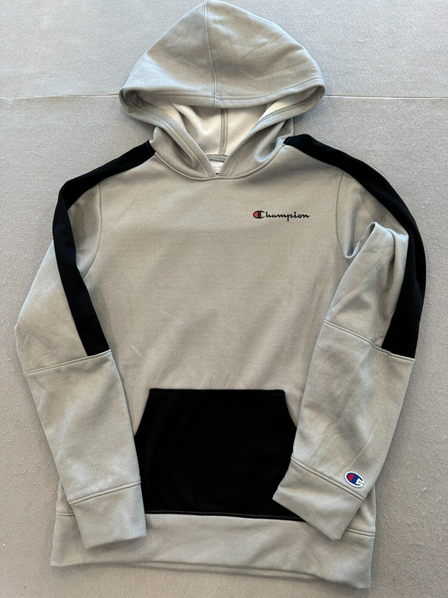 Champion Sweatshirt Teen Boy's Large 14-16 Kids Gray Logo Active Pullover  Hoodie