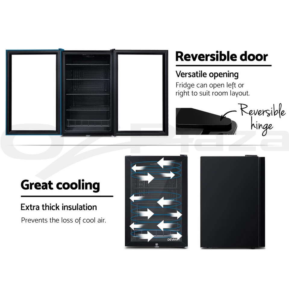Devanti Bar Fridge Glass Door Mini Counter Top Freezer Fridges Bottle Cooler - image 4 of 4