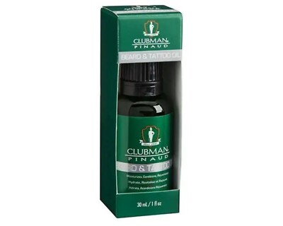 Clubman Beard & Tattoo Oil Moisturize and Rejuvenate 1 oz
