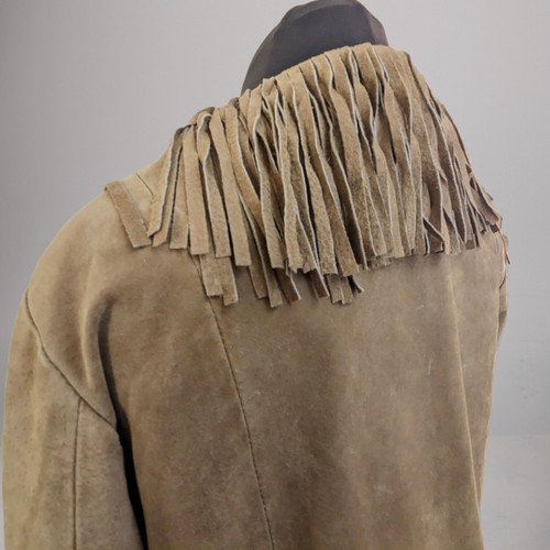 B Lucid Y2k Womens L Brown Suede Leather Hippy Fringe Coat Penny Lane Western - Picture 5 of 10