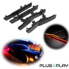 Front & Rear Smoked Fender Side Marker Light For 18-22 Dodge Challenger Widebody