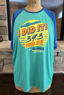 Disney Shirt Adult XL Green Run Disney Marathon Goofy Race Running I Did It