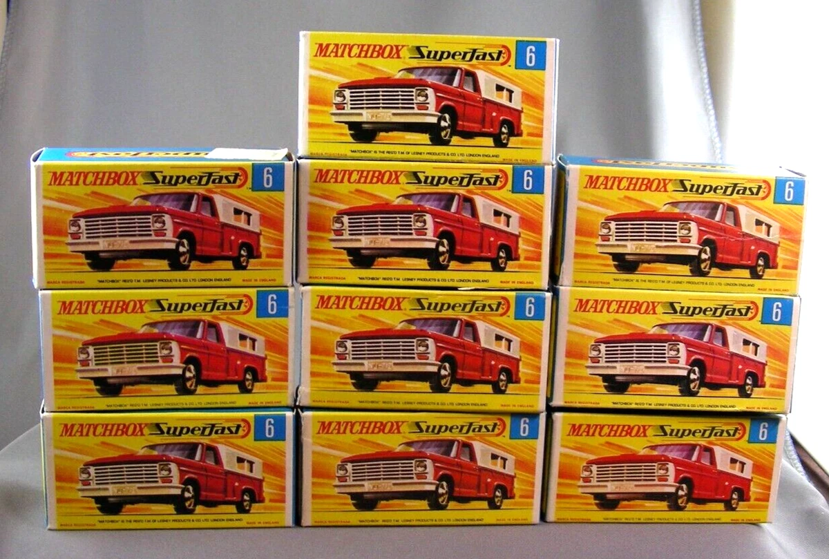 Matchbox Lesney Superfast No. 6 Ford Pick-Up 8 VARIATIONS with Original  Boxes