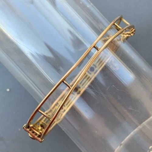 Brazalete Brazalete Mujer 2.00CT Corte Redondo Simulado Rubí Rojo Acabado Oro Rosa 14K Foto 2 de 4