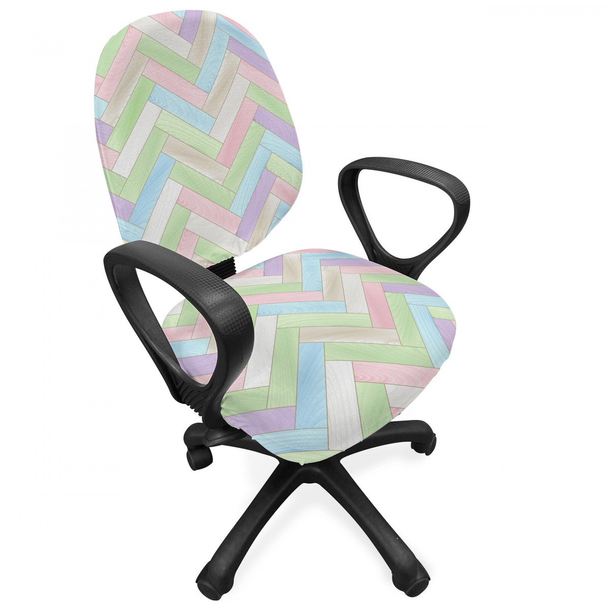 Pastel Office Chair Slipcover Parquet Herringbone Soft UK