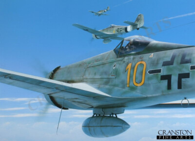 Focke-Wulfs FW.190 Jäger Luftfahrt Kunst Postkarte Major Franz Gotz von JG.26