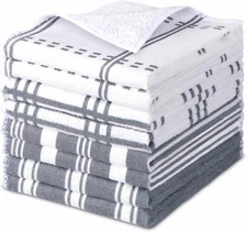 AIDEA 8 Pack Absorbent Kitchen Towels 11x11 Soft Dish Cloths for Cleaning