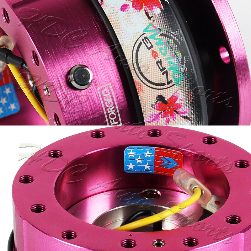 NRG SRK-200PK-SAKURA Pink Aluminum Steering Wheel Gen 2.0 Quick