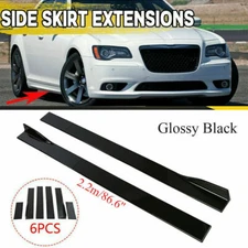Glossy Black For Chrysler 300 SRT 86.6'' Side Skirts Rocker Panel Lip Splitter