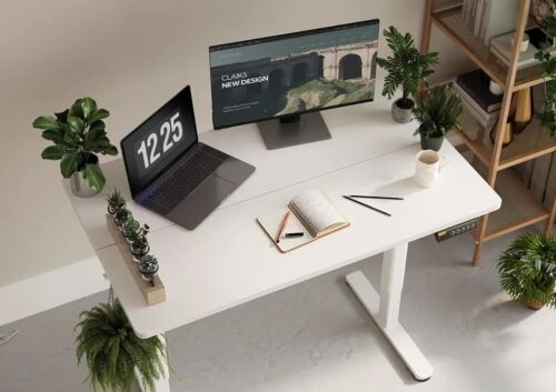 120x60cm Stabil Schreibtisch Höhenverstellbar Elektrisch Standing Desk mit Rolle - Bild 15 von 16