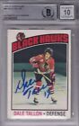 Beckett 10 1976-77 O-Pee-Chee Dale Tallon Signed Blackhawks Card #89 5420005 Opc