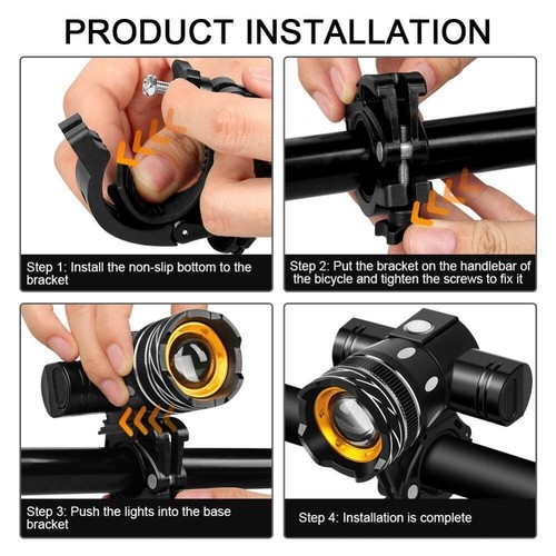 Rechargeable XM-L T6 LED MTB Bike Bicycle Led Light Front Headlight w/USB Cable - Picture 8 of 13