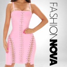 FASHION NOVA Ready For Tonight Bandage Mini Dress - Pink