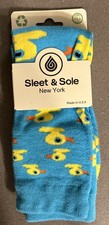 New Sleet & Sole New York Rubber Duckie Ducks Socks Made In USA Adult Size NWT