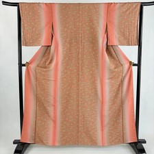 Sakura Ekasumi Gold Kimono M Size Red Silk Fine Pattern Used