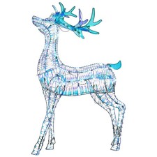 48 in. Pre Lit Iridescent Reindeer Decoration with Cool White LED Lights, Plug-I