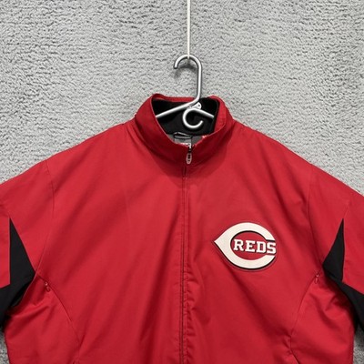 Cincinnati Reds Jacket Mens 2XL Red Black MLB Baseball Full Zip