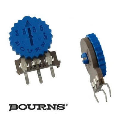 G23317E - (Pkg 10) Bourns 2.5K Ohm Thumbwheel Vertical Mount Trim Pot