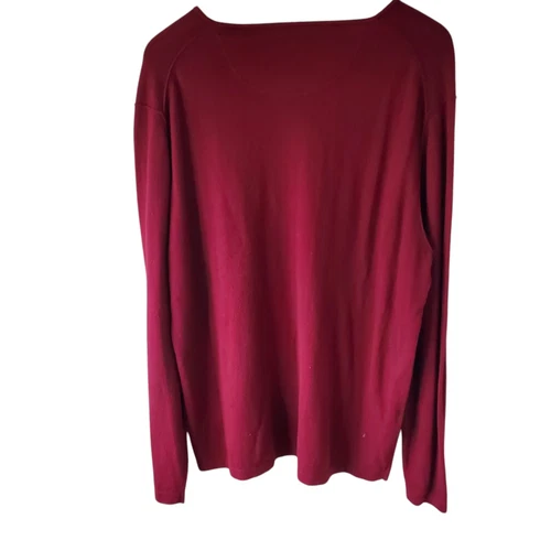 Tommy Bahama Maroon/Burgundy Island V-Luxe Sweater Cotton Cashmere Large - Picture 2 of 6