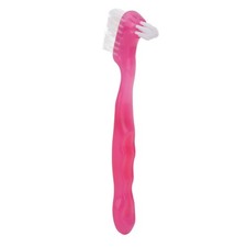 Pink False Teeth Cleaning Brush Elderly Portable Plaque Dirt Removal Denture BYE