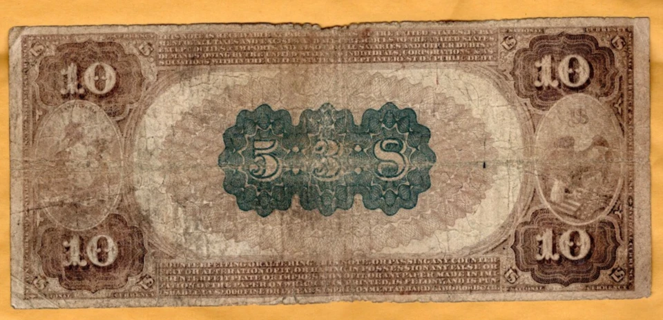 $10 Series 1882 Brown Back National Currency Farmers & Mechanics NB Philadelphia - Image 2 of 2