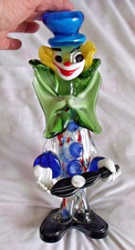 💚 Very Rare Murano Clown Art Glass Figurine With Guitar c1960/70s 💚26cm