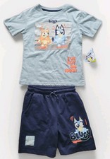 bluey boys short set size 8 short sleeve shirt blue