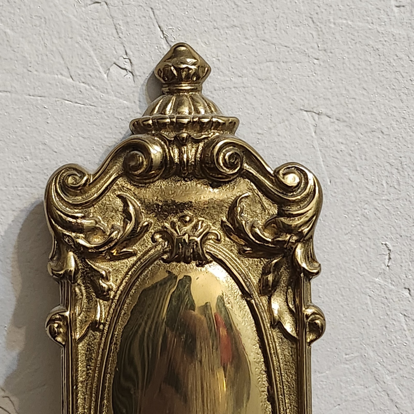 Pair Tell City Ornate Polished Brass Candle Holder Wall Sconces Pattern 4006 15"