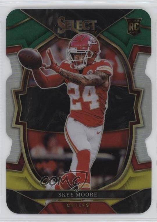 2022 Select Concourse Green & Yellow Prizm Die-Cut Skyy Moore #21 Rookie RC 0y59