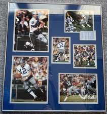 Dallas Cowboys Roger Staubach FRAMED Gallery Wall Art w/ 6 Photos 26” x 23.75”
