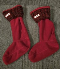 Hunter Red Knit Boot Sock Logo Women's Size M UK 3-5 EU 36-38 US 5-7