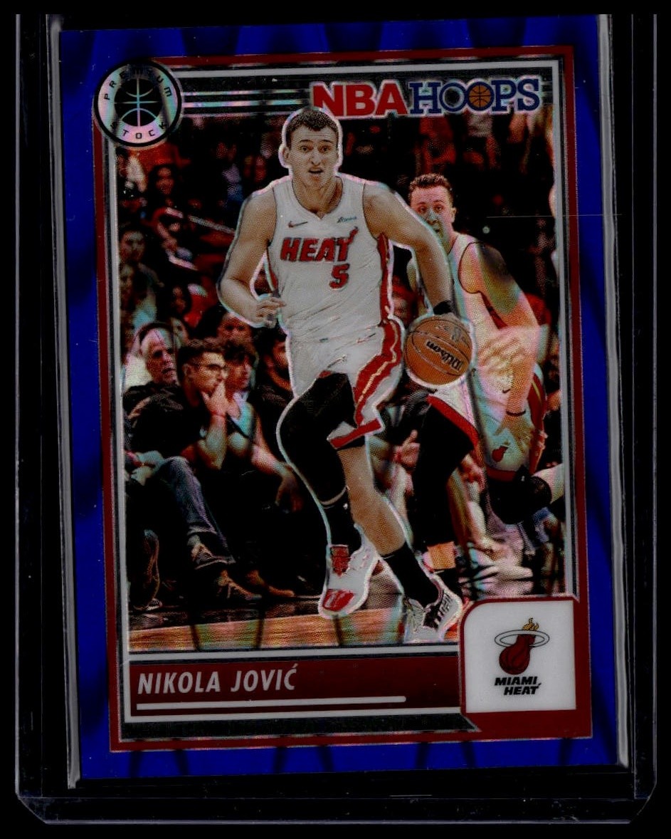 2023-24 Hoops Premium Stock #267 Nikola Jovic Blue Seismic Prizm #/99
