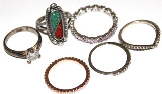 Fantastic mixed vintage to now mostly sterling silver 925 mark rings Lot#460